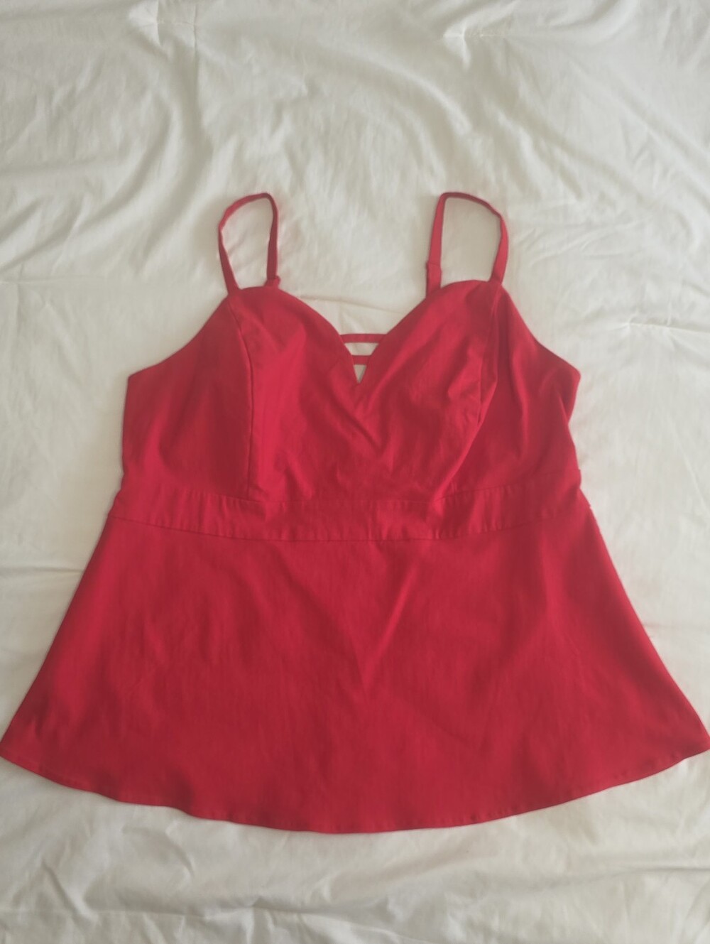 torrid Red Strappy V-Neck Peplum Top